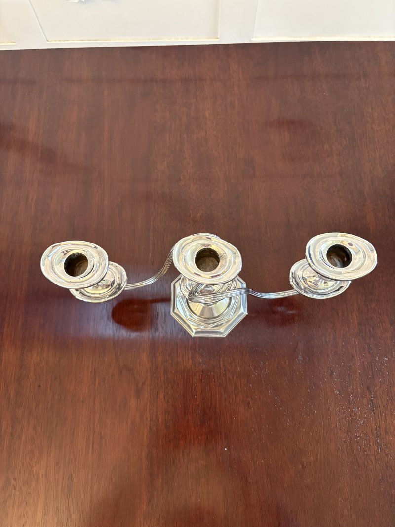 Pair of Antique Edwardian Quality Silver Plated Candelabras - Image 9